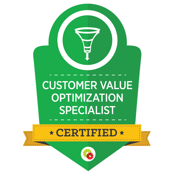 Picture: Customer value Optimization certification from DigitalMarketer as provided by Credly Link: http://certifications.digitalmarketer.com/credly/?CID=14968148