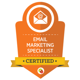 Picture: Email Marketing Specialist certification from DigitalMarketer as provided by Credly Link: http://certifications.digitalmarketer.com/credly/?CID=15338266